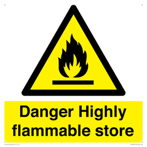Danger Highly flammable store sign